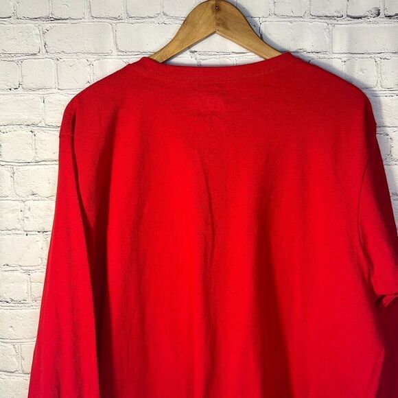 Majestic New England Patriots Long Sleeve T Shirt Front Logo NFL Red XL Mens - Picture 3 of 6